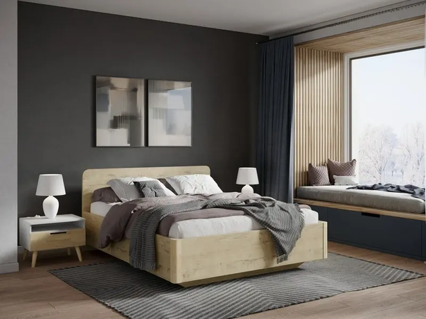 Парящая кровать Minima Light c полкой в изголовье