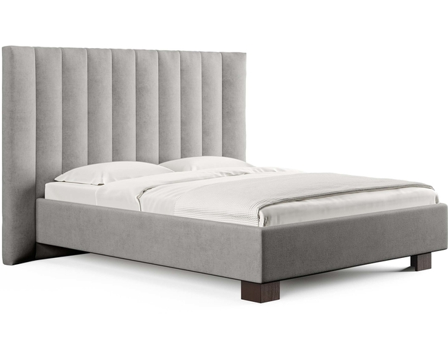 Кровать Barbara, микровелюр светло-серый