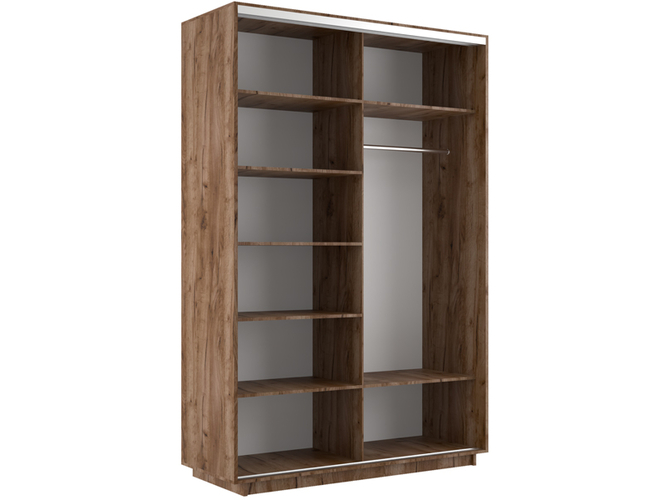 Шкаф-купе Экспресс Люкс 2-х дверный (Фото №1013 Золотой орнамент), Дуб табачный