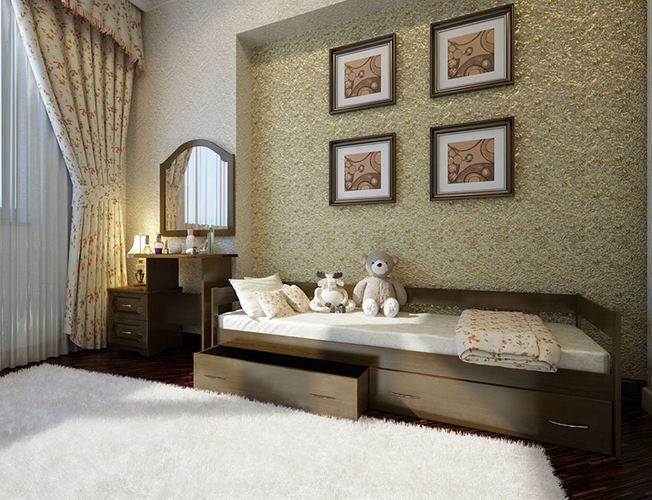 Кровать Тахта из массива с  ящиками